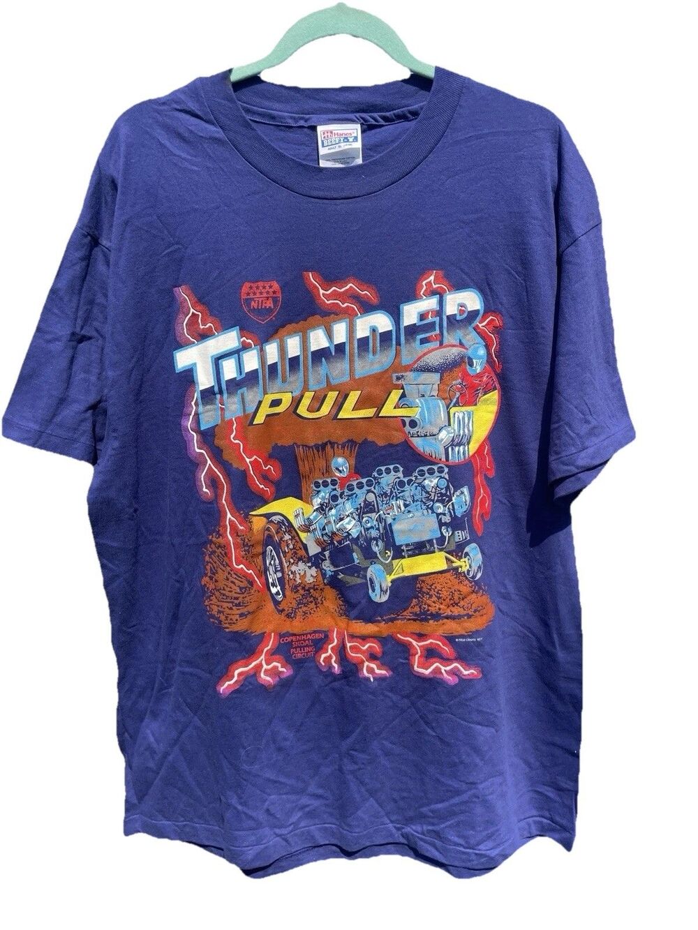 Vintage 90s Deadstock Tractor Large AOP Graphic Shirt Skoal Beefy T Shirt NEW